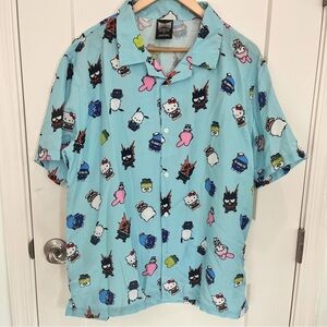 Men's My Hero Academia/ Hello Kitty & friends  Button-Down Shirt Sz L